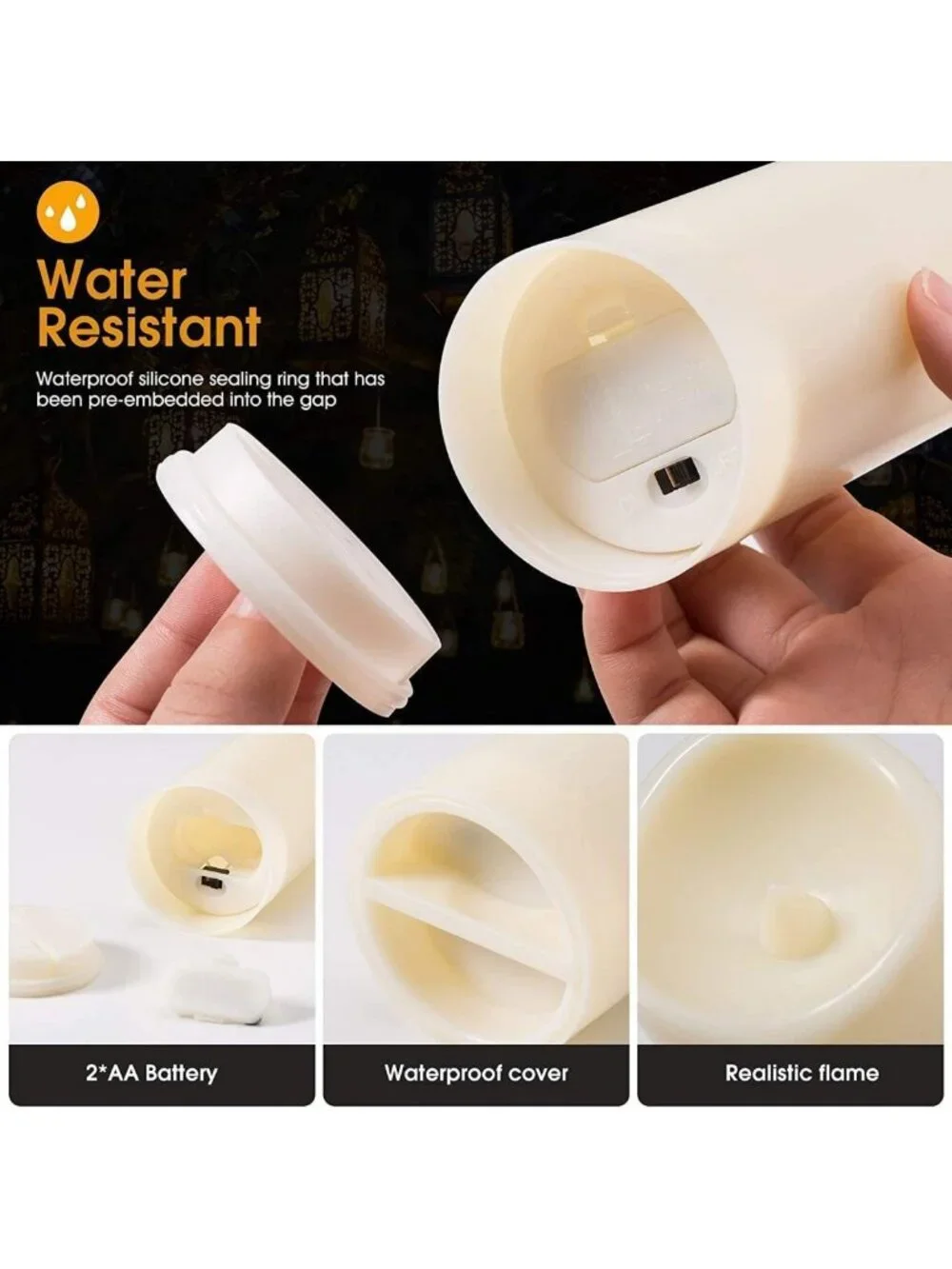 12-Pack Waterproof Flameless LED Candles with Remote Timer for Indoor/Outdoor